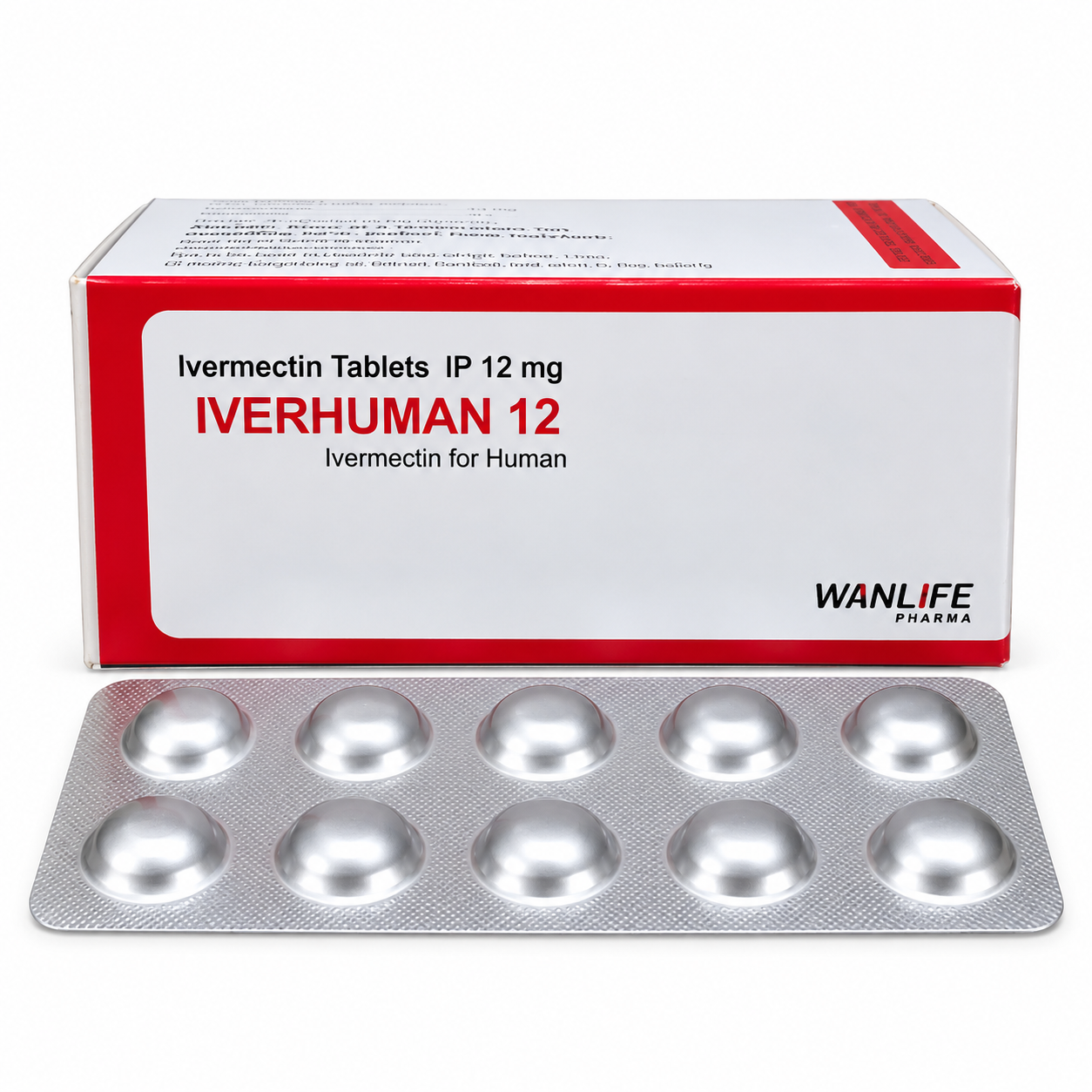 Iverhuman 12 Medicine Package and Blister Iverhuman 12 mg Tablet - Image 1