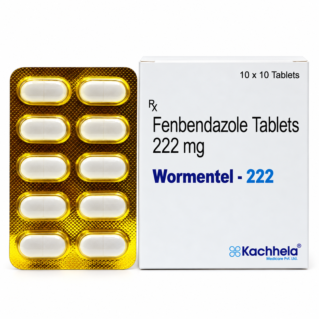 Fenbendazole Tablets Packaging Duo Wormental 222mg Tablet - Image 1