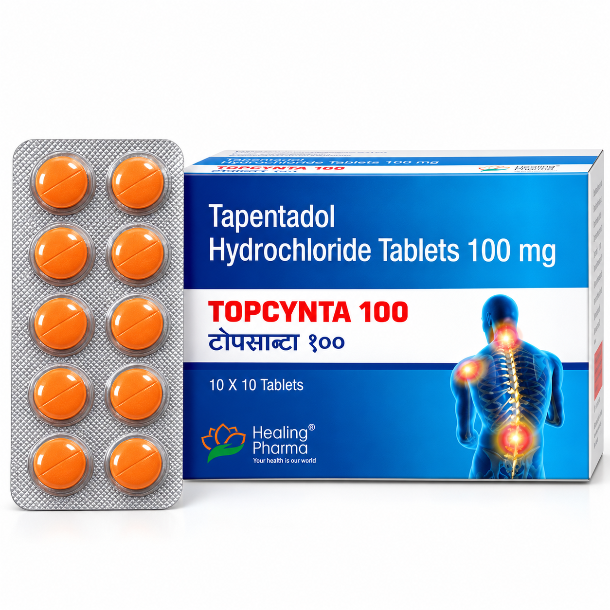 Tapentadol Tablets Packaging with Blister Pack Topcynta 100mg Tablet - Image 1